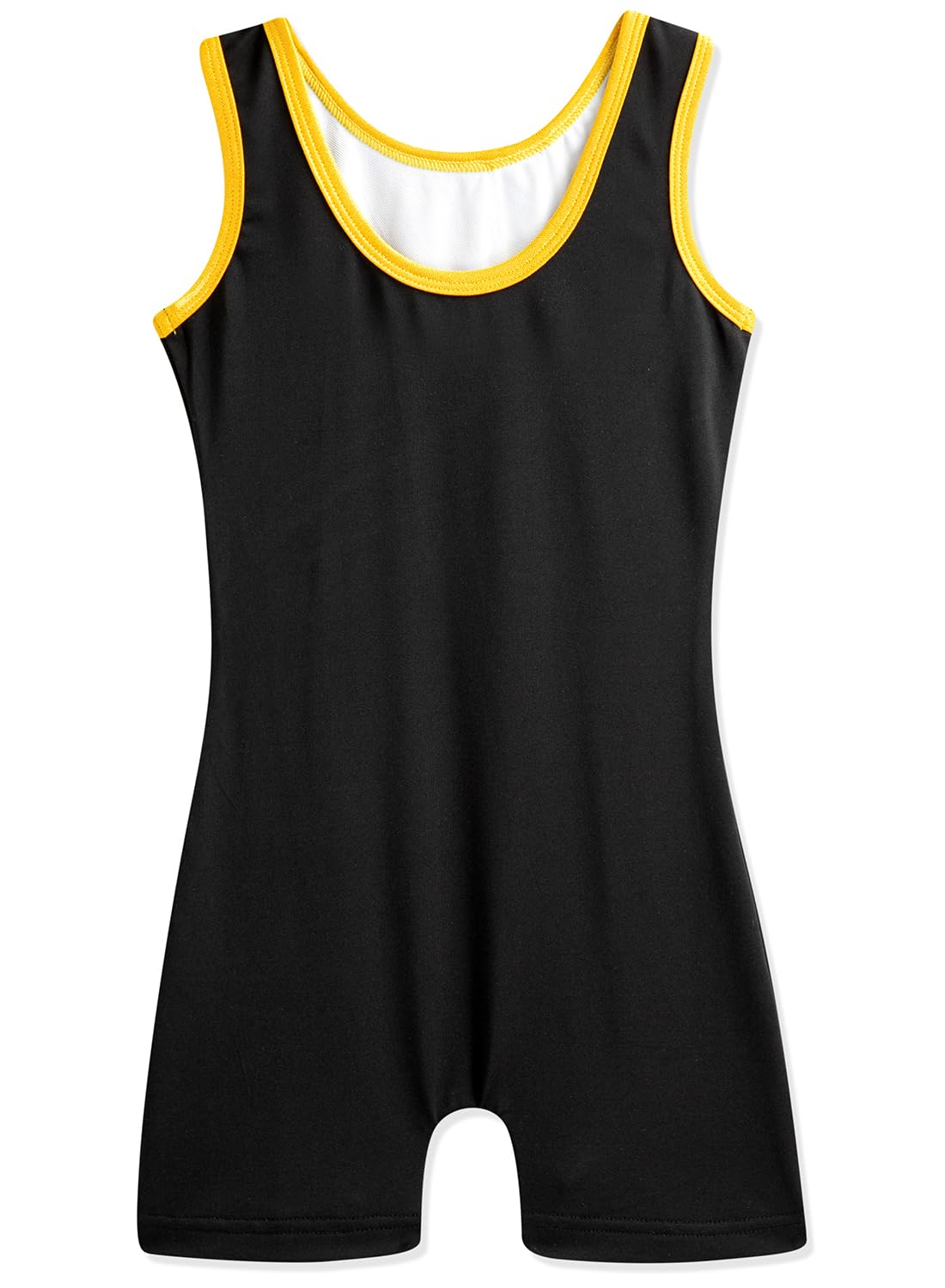 HOZIY Girls Gymnastics Leotards with Shorts Practice 4t 5t Gold Stripe Spliced Diamond Rhinestone Fall Black Kids Tumbling Outfit Biketard Sparkly
