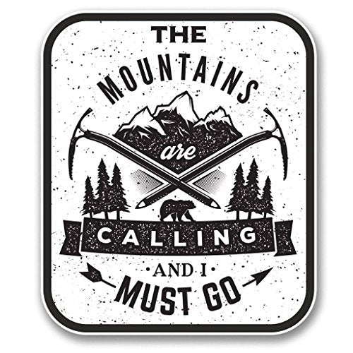 Mountains Are Calling Vinyl Sticker - 2-Pack, 4x3.5 Inches