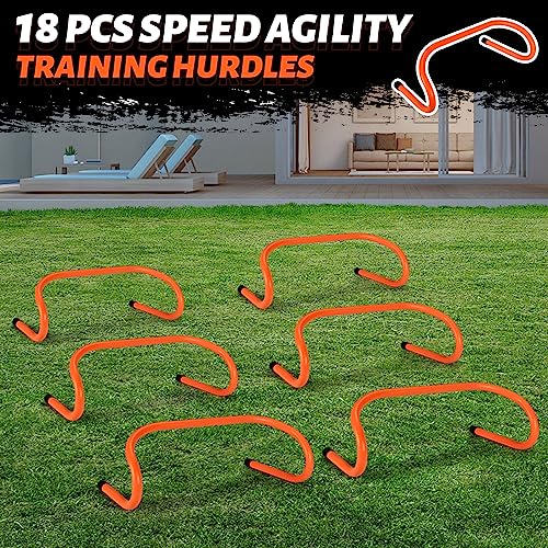 18 Pcs Speed Training Hurdles - Durable Agility Equipment - Orange