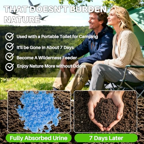 Portable Toilet Gel Powder - 28 Packs of High Absorbent Urine Gel