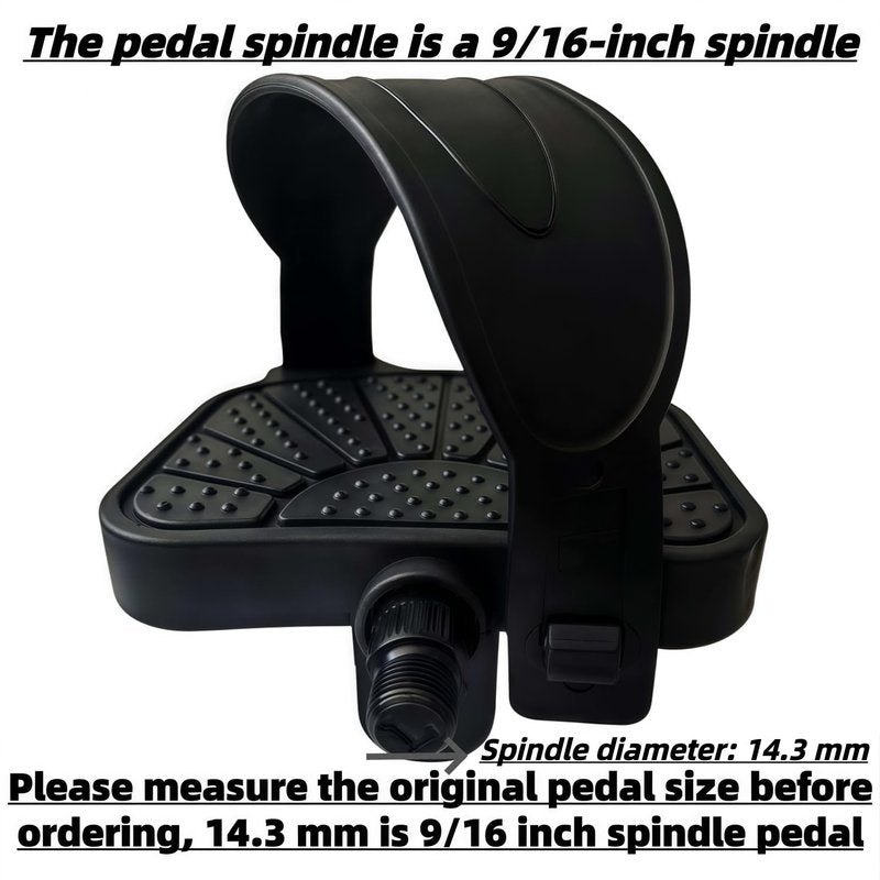 YBEKI Pro-Grade Exercise Bike Pedals - 9/16" & 1/2" Spindle, Adjustable Straps | Fits Peloton/Schwinn/Spin Bikes, Anti-Slip, 500lb Capacity (9/16"（14.3mm) Spindles