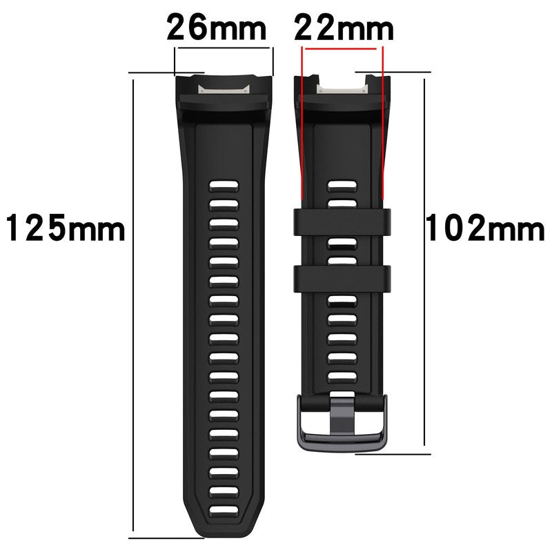 MOTONG Compatible with Garmin Instinct 2X Solar Replacement Band - Silicone Replacement Wrist Band Strap Compatible with Garmin Instinct 2X Solar(Silicone Black)