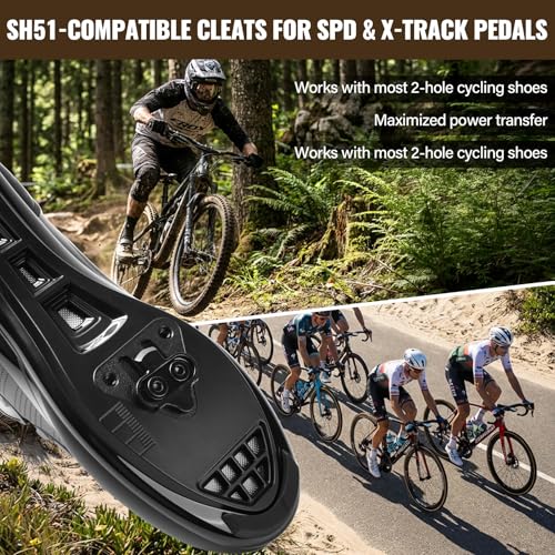 Bicycle Cleats for Shimano SPD SM-SH51 & Look X-Track Pedals