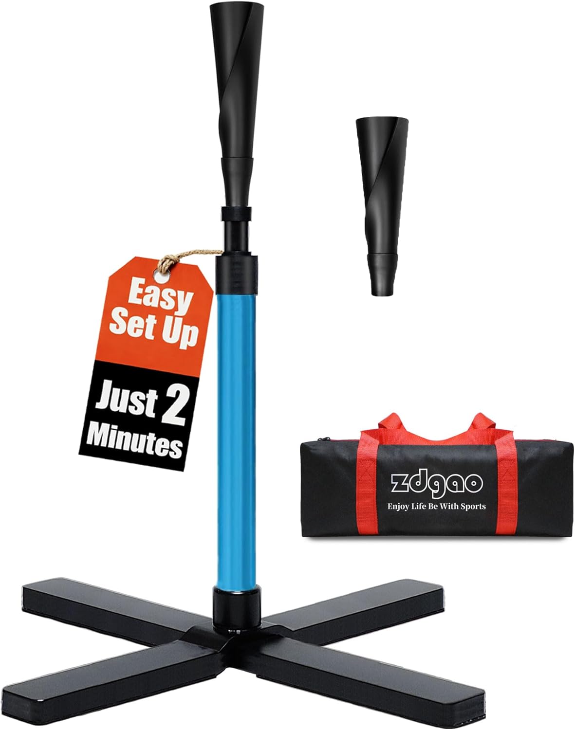 TARUMG Portable Batting Tee - Adjustable Height 25-47 Inches | Heavy Duty Design for Baseball & Softball