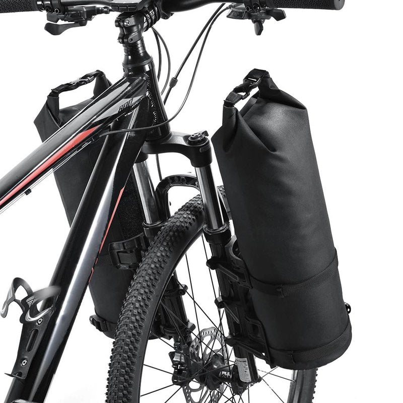 SOUUXIU 2Packs Bike Fork Bags Waterproof Roll Top Design 5L/7L Bicycle Dry Bag Fork Sacks Cycling Pack Bike Pannier for Moutain Bikes Road Bikes Electric Scooters