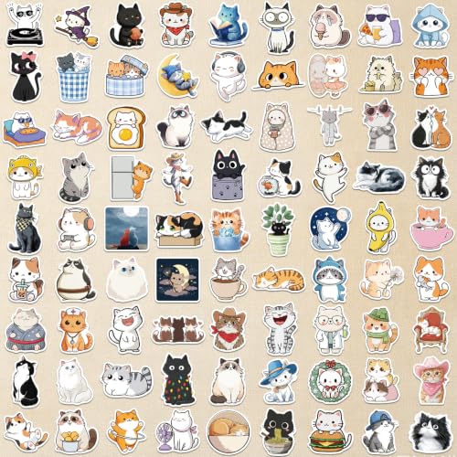 102 Pcs Cute Cat Stickers - Funny Animal Paw Stickers - New Cat