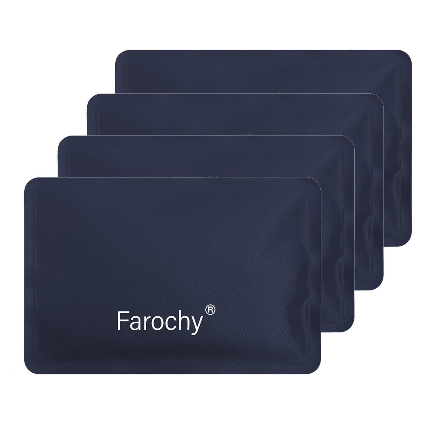 Farochy Reusable Ice Packs for Lunch Boxes - 4Packs Soft Ice Packs Freezer Packs for Cooler Gel Ice Packs, Keep Food Cold or Hot, Navy