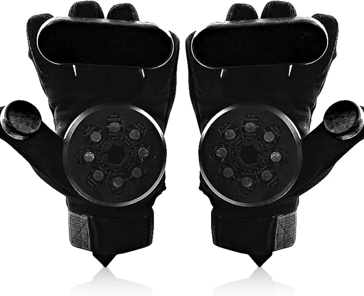 LOSENKA Professional Skateboard Gloves with Sliders，Standard Longboard Downhill Slide Skate Gloves with 2 Slider Puck Set