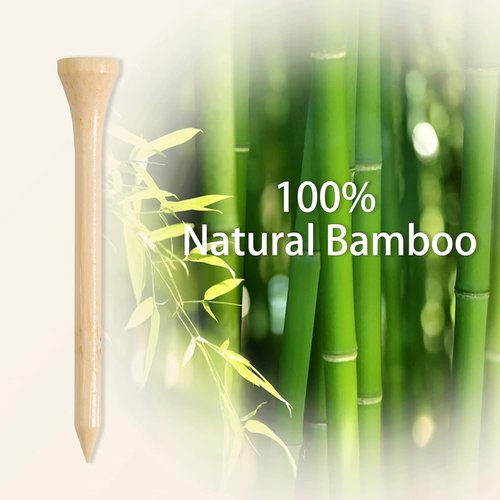 KFYIOE 300Pcs Bamboo Golf Tees, 2 3/4 & 3 1/4 Inch Dual Sizes - Unbreakable Wooden Tees for Men, Eco-Friendly Golf Accessories for Golfers