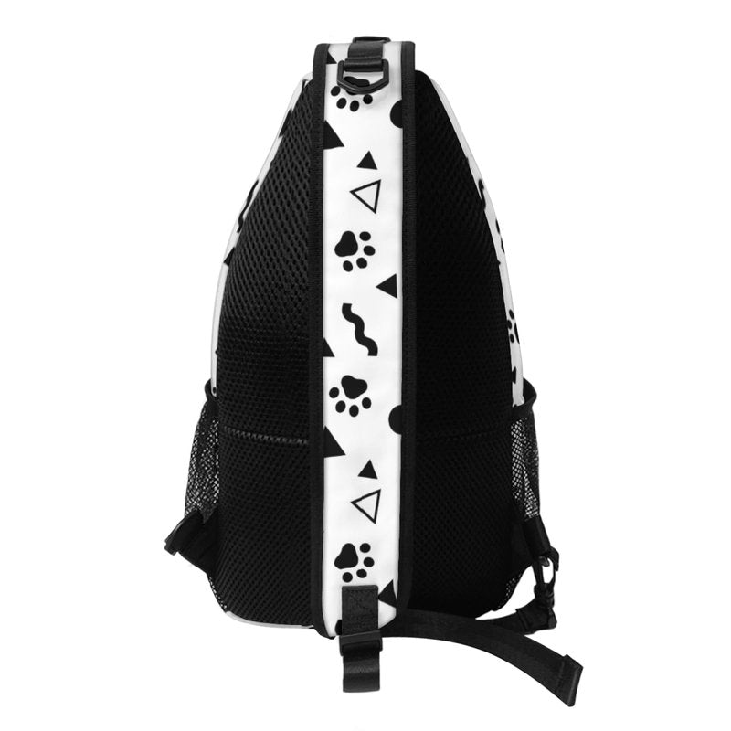 Crossbody Sling Puppy Footprint Pattern Backpack Chest Bag Waterproof Daypack Fanny Pack Cross Body Bag for Women Men Travel Shopping Leisure Sport