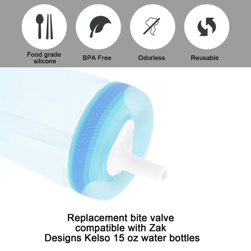 6pcs Bite Valve for Zak Designs Kelso 15oz, Silicone Water Bottle Bite Valve Replacement Straw Cup Accessories for Zak Kids Straw Cups (White)