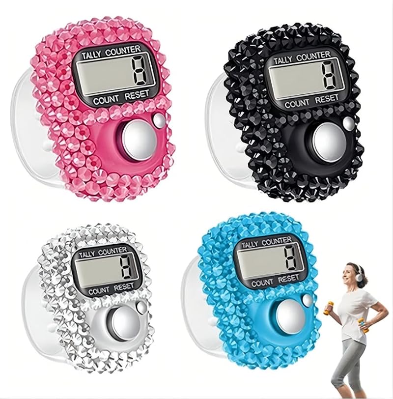 Electronic Tally Counter Set of 4 - Resettable, Portable - Four Colors