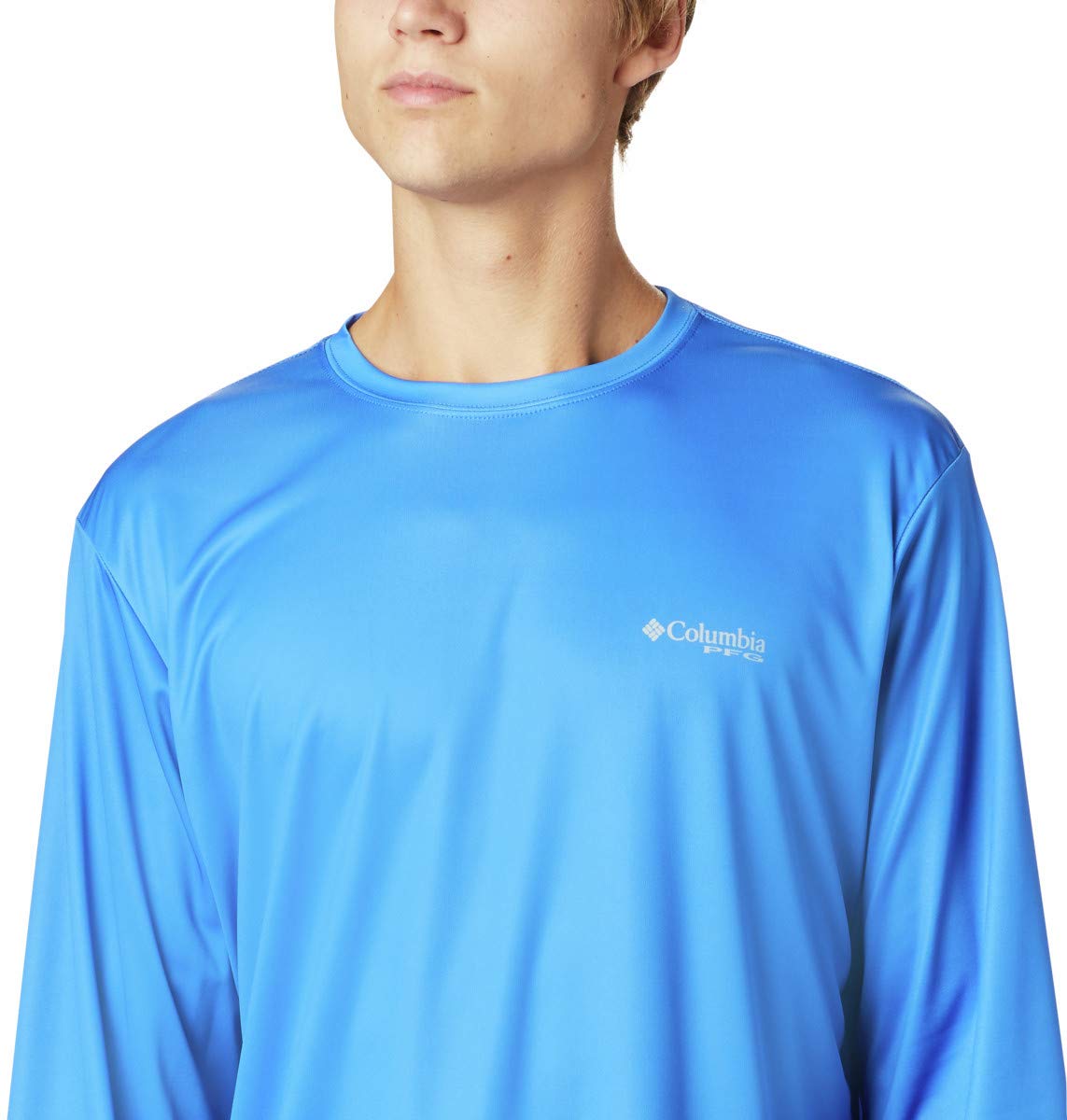 Columbia Men's Standard Terminal Tackle PFG State Triangle Long Sleeve, Vivid Blue/TX Flag, Large
