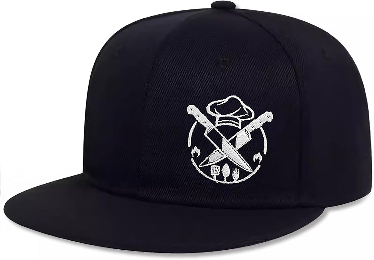 Skiennix Skull Hat - Embroidered Black Baseball Cap for Men & Women | Flat Bill Snapback Design