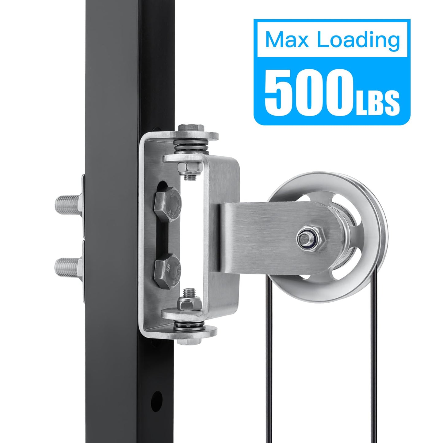 Cable Pulley System for Squat Rack,Gym Pulley Blocks,Upgrade Rotation 180 Degree Rack Mounted Swivel Pulley,Heavy Duty Swivel Pulley for LAT Pulley System,Applicable to:2*2 and 3*3 Inch Power Racks