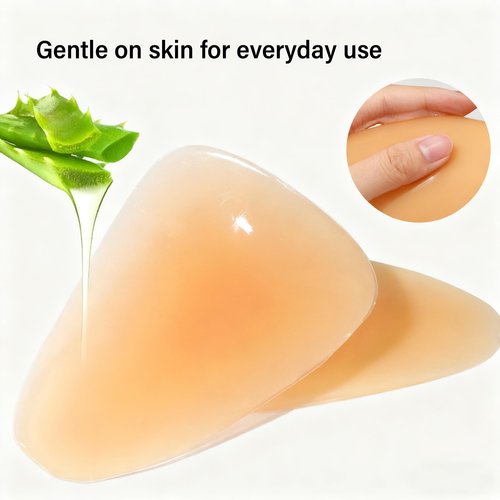 WTYPOPK 1 Pair Silicone Nude Knee Pads, Adhesive Thin Knee Pads for Dancers, Skateboard, Skating, Skate, Football, Cycling, Workout, Knee Protection for Women Men