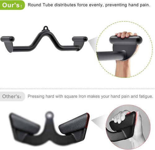 Kipika LAT Pull Down Bars - Cable Machine Attachment Set for Back Strength Training | 12" to 32" Sizes