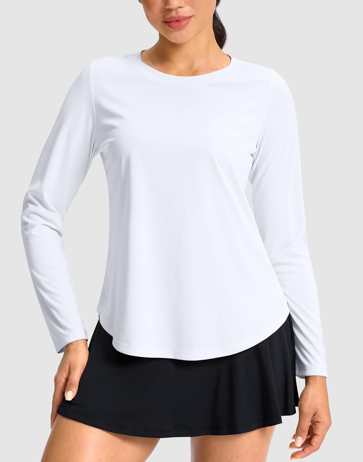 SANTINY Lightweight Long Sleeve Workout Top - Breathable UPF 50+ Sun Protection for Women | Ideal for Gym, Yoga, Running, Hiking