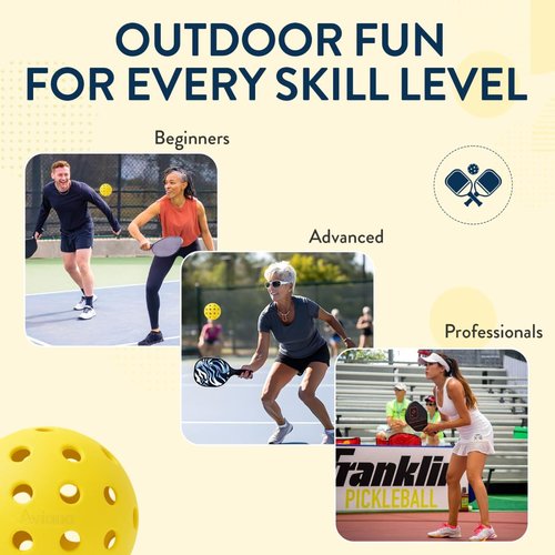 Outdoor Pickleball Balls - USAPA Approved for Tournament Play 6, 12 & 48 Packs | Durable 40-Hole Design | Ideal for All Skill Levels | Pickleball Accessories | Pickleball Balls Outdoor