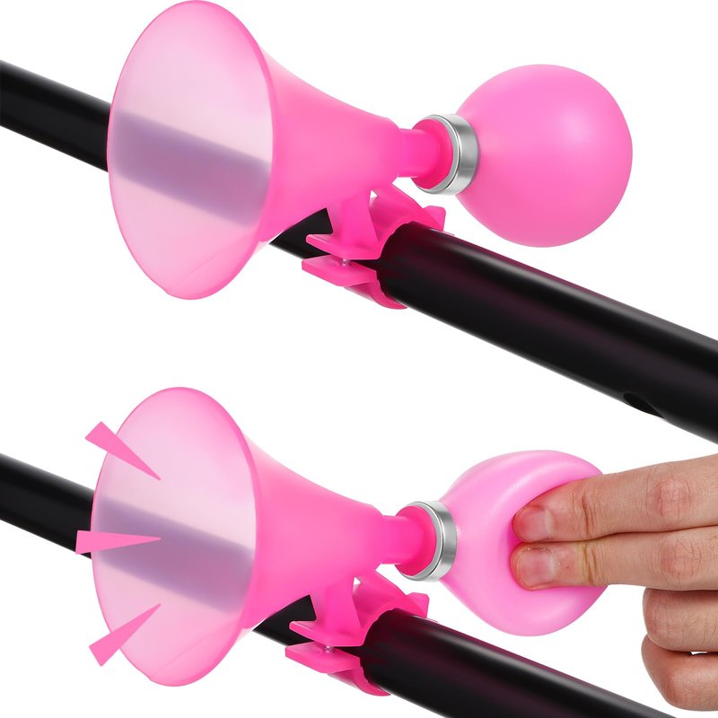 Toddmomy Pink Air Pressure Horn for Kids Bike and Scooter Loud Bicycle Noise Maker Lightweight Safe Outdoor Riding Accessory