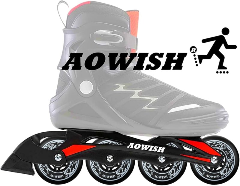 AOWISH 8-Pack Inline Skate Replacement Wheels 85A Outdoor Asphalt Formula Roller Blades Wheels Indoor Roller Blades Wheels with Bearings ABEC-9 & Floating Spacers (Black, 76mm)