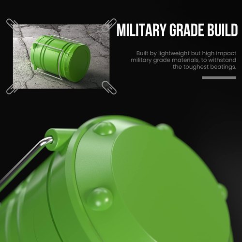Lichamp LED Camping Lantern - 4 Pack Battery-Powered Flashlights | Portable Collapsible Emergency Light - Green