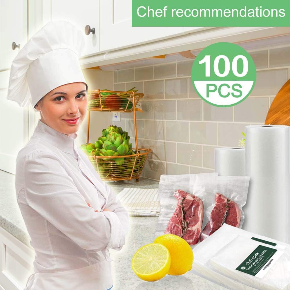 O2frepak Vacuum Sealer Bags - 100 Pint, 6" x 10" | BPA-Free & Puncture-Resistant for Sous Vide