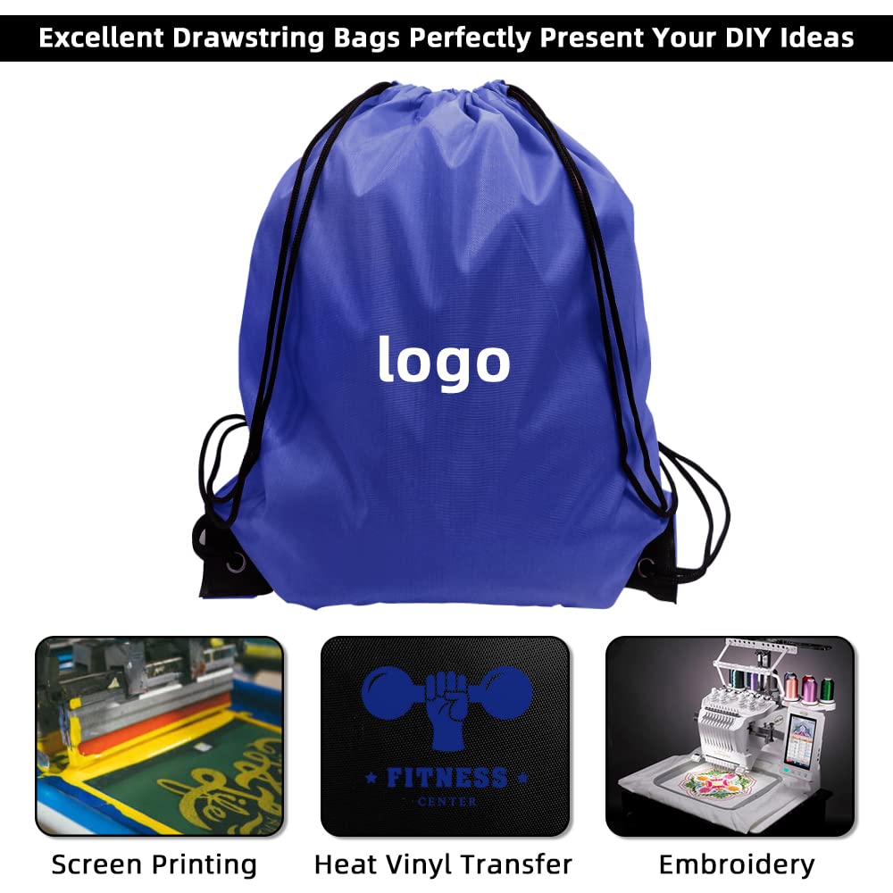 GoodtoU Drawstring Bags - 20 Pcs Cinch Gym Sackpacks for Women & Men, Blue