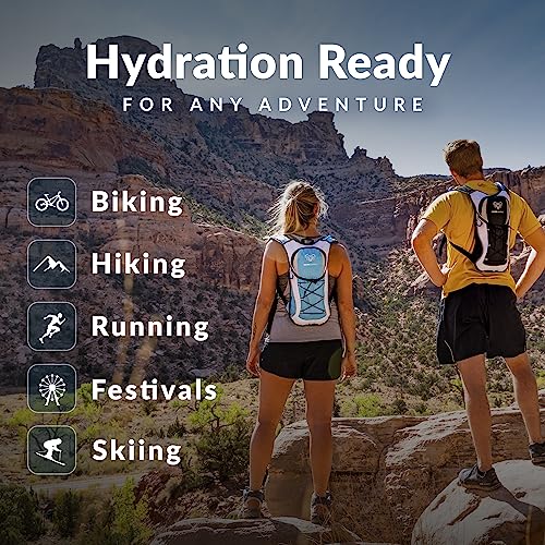 Lightweight Hydration Backpack with 2L Bladder - Black