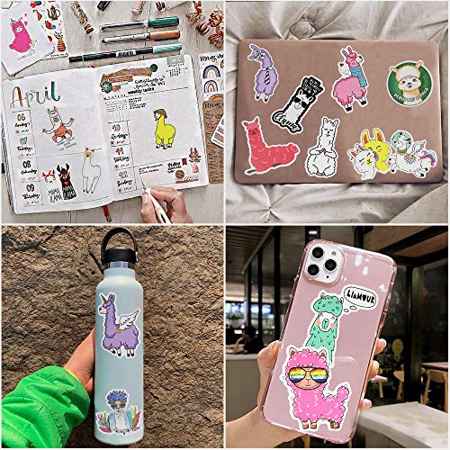 Llama Stickers - 50 Unique Waterproof Stickers for Crafts