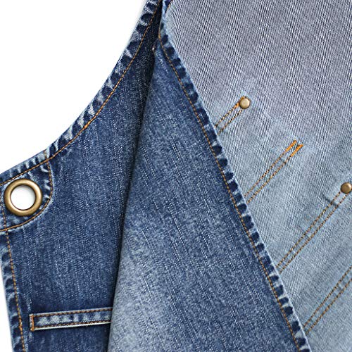 Jeanerlor - Denim Apron With Pockets for Women and Men - Washing Style | Adjustable S to XXL