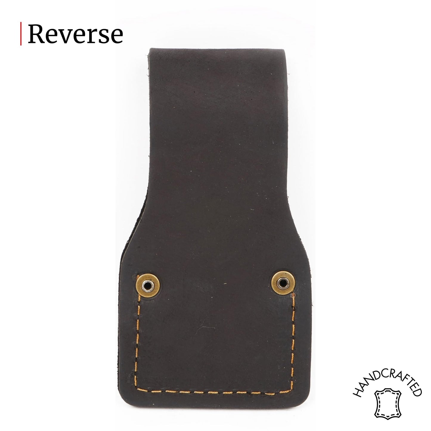 FESA Leather Tape Measure Holder - Top Grain Leather Measuring Tape Holder or Drill Holder for Tool Belt with Steel Clip & Reinforced Heavy Duty Rivets - Fits Belts up to 3" - Handcrafted (Brown)