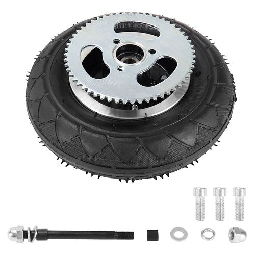 Cylemoto 200X50 Premium Rear Wheel 8"x2" Tire Assembly Chain Sprocket for Chain Drive Razor E200 (Versions 36+) Crazy Cart DLX Dune Buggy ePunk PowerRider eSpark Electric Scooter Drifting Cart