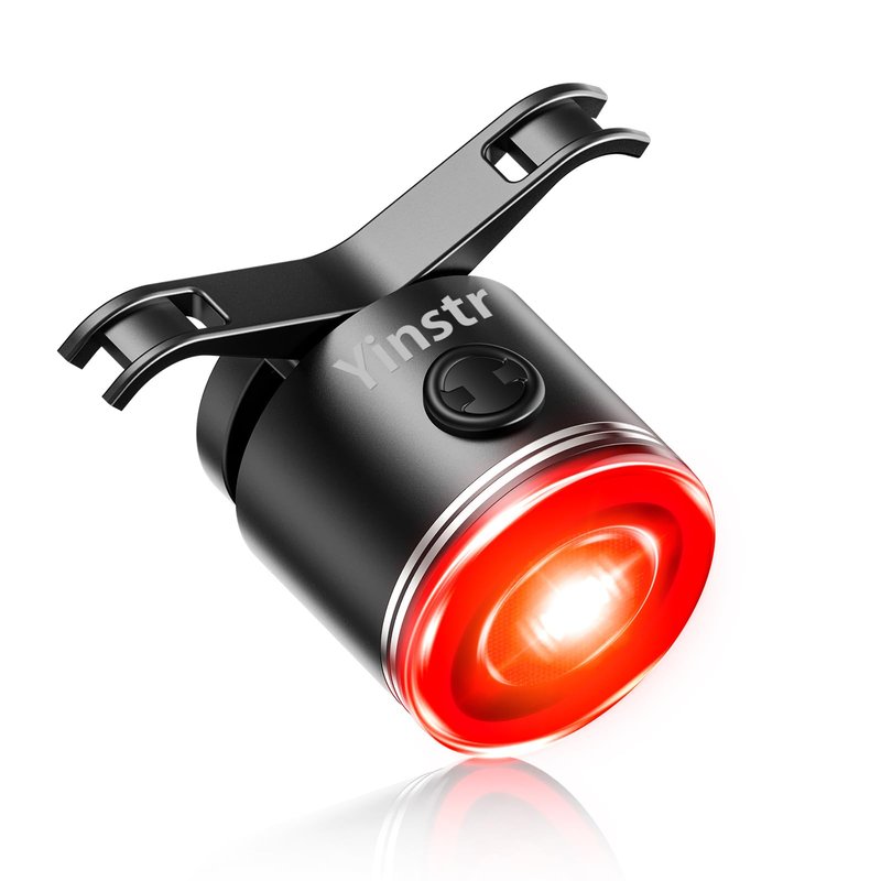 Yinstr Smart Bike Tail Light, Brake Sensing Bicycle Rear Lights, Same Frequency Induction Flicker, 6 Lighting Modes, IPX65 Waterproof, USB-C Rechargeable, Cycling Safety Accessory