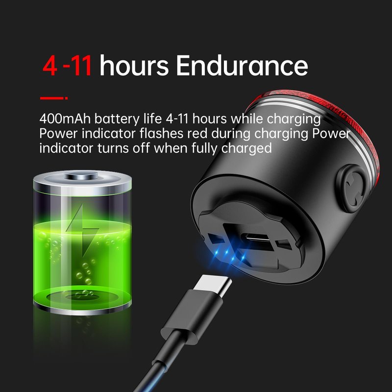 Yinstr Smart Bike Tail Light, Brake Sensing Bicycle Rear Lights, Same Frequency Induction Flicker, 6 Lighting Modes, IPX65 Waterproof, USB-C Rechargeable, Cycling Safety Accessory