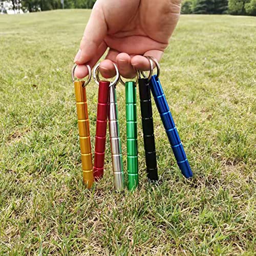 Portable Metal Keychain with Keyring - Red