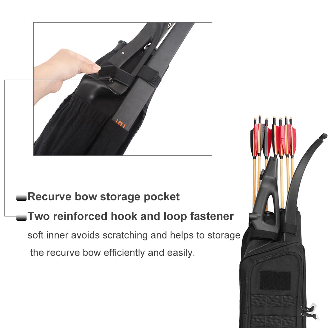 Krayney Multi-function 4-Tubes Back Arrow Quiver Shoulder Hanged Target Shooting Archery Quiver for Arrows Takedown Bow (Black)