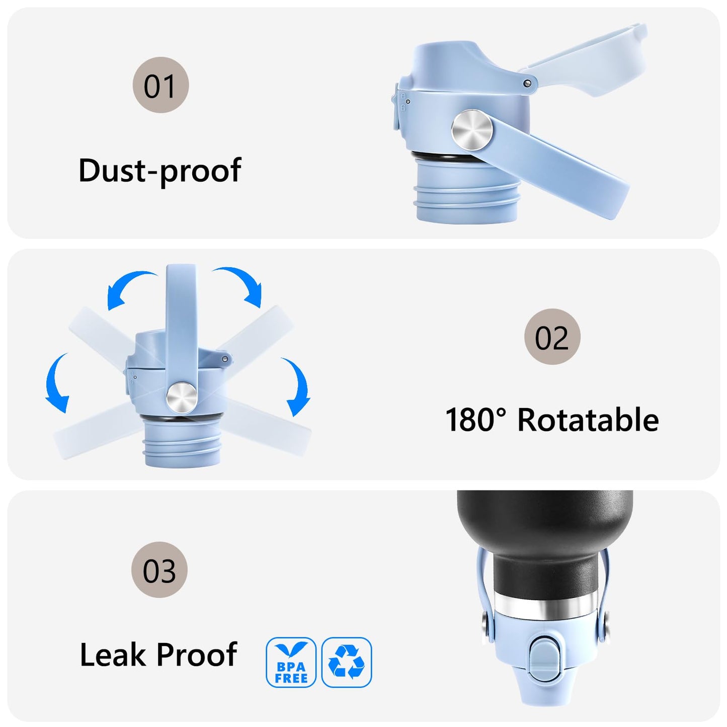 Flip Lid for Hydroflask Standard Mouth, Replacement for Hydro Flask Lid