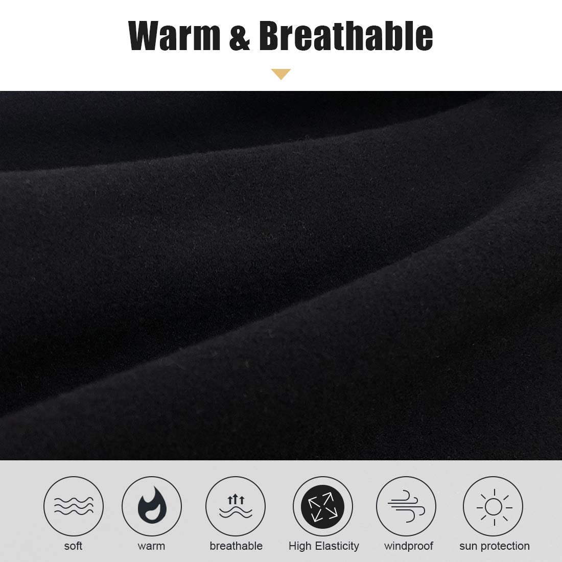 KGC 2 Pack Winter Neck Warmer Gaiter,Soft Fleece Windproof Face Mask Scarf Bandana Cold Weather Face Cover for Men & Women Outdoor Sports Skiing Cycling