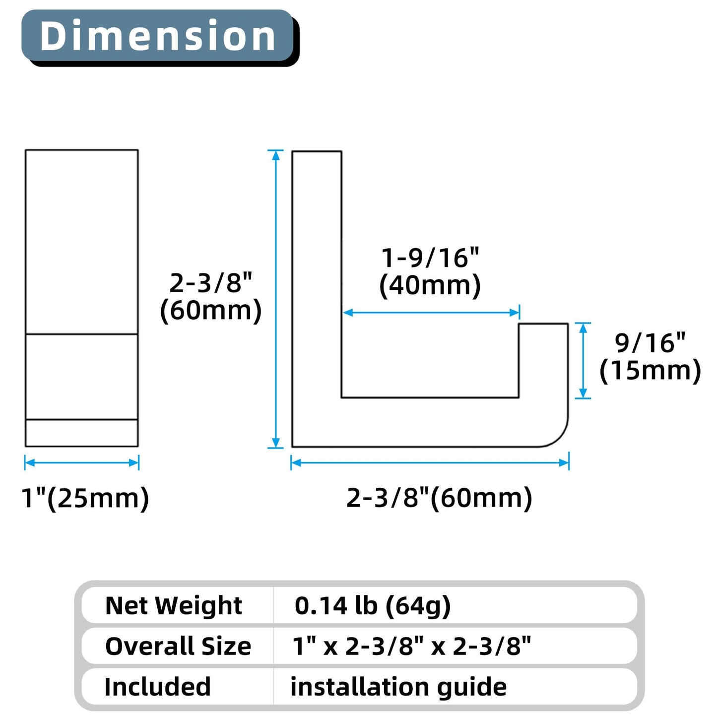Angle Simple Towel Hook for Bathroom, SUS 304 Stainless Steel Shower Robe Coat Hook for Wall, Brushed Nickel