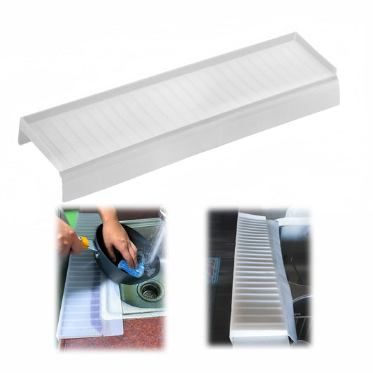 kitchen Silicone Sink Splash Guards & Edge Protector, 4"X20", Pure Silicone, Open Edge Protector Can Be Cut & DIY, Fits All Sinks