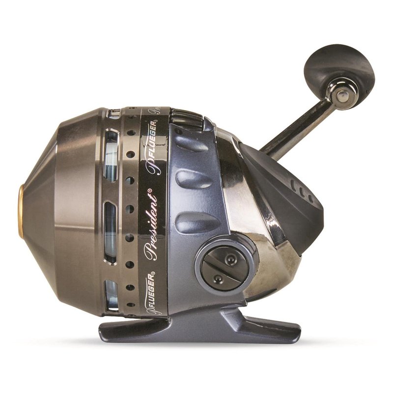 Pflueger President Spincast Reel, Size 10 Fishing Reel, Right/Left Handle Position, Aluminum Spool, Dial Drag System , multicolor