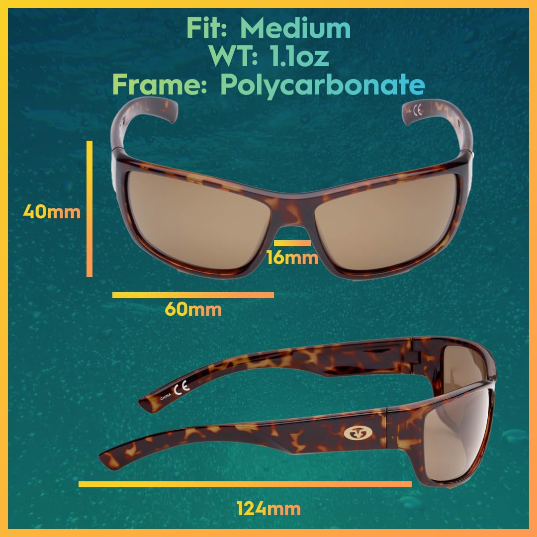 Flying Fisherman Matecumbe Polarized Sunglasses for Men, Women, Fishing, Boating, Outdoor Sports, 100% UV Protection
