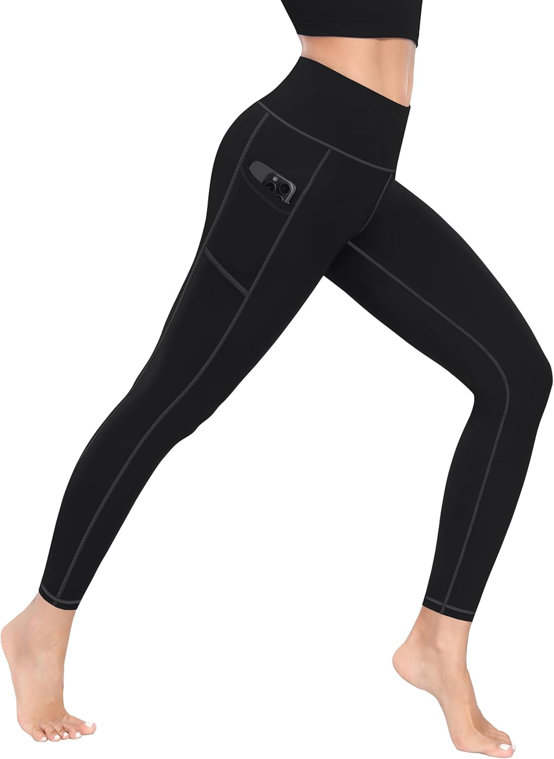 MIRITY High Waist Yoga Leggings - Buttery Soft, Stretchy Workout Pants with Pockets | Pack of 1