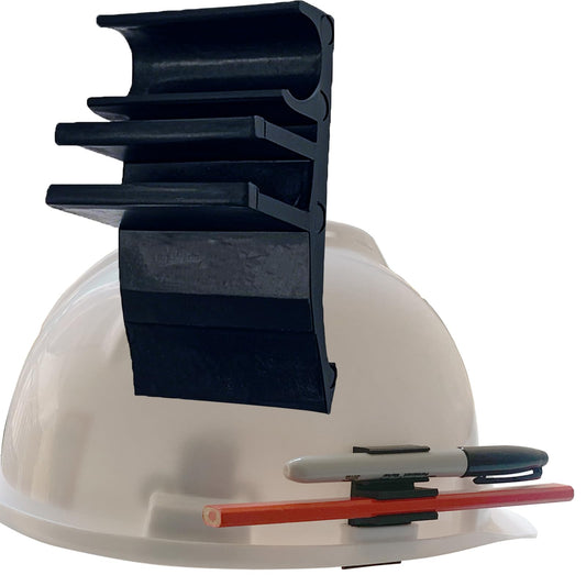 Hard Hat Accessory Clip - Injection-Molded PETG Pencil & Marker Holder, Elastic Slot Fits Milwaukee Markers, Heat-Resistant