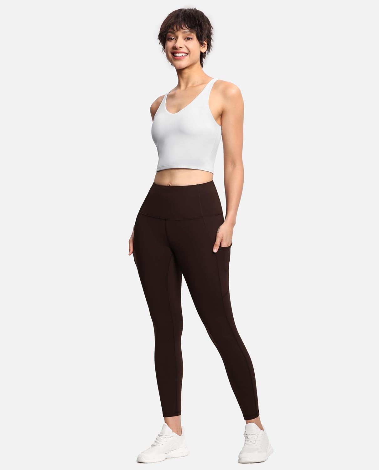 The Gym People Women's Longline Sports Bra - Wirefree, Padded, Medium Support, Comfortable Fit