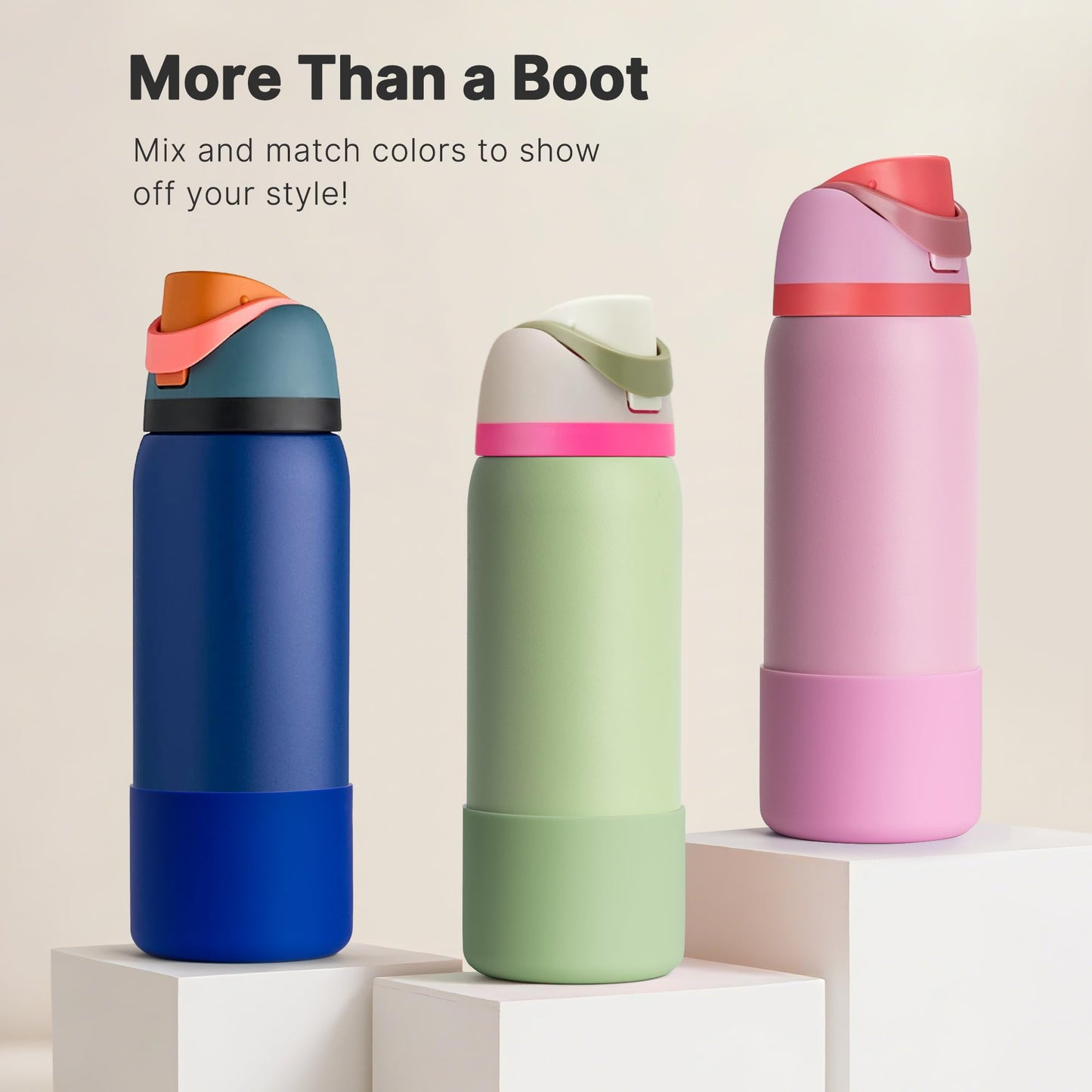 Lpaacat Boot for Owala 32 oz Twist/FreeSip/Flip Stainless Steel Water Bottle, Silicone Rubber Bottom Protector for Owala 32 oz Water Bottle(Avocado)