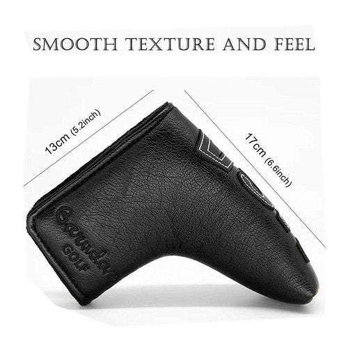 Barudan Golf Putter Head Cover Blade USA Putter Cover Headcover Magnetic Premium Leather Golf Club Cover fits for Soctty Cameron Blade Putters