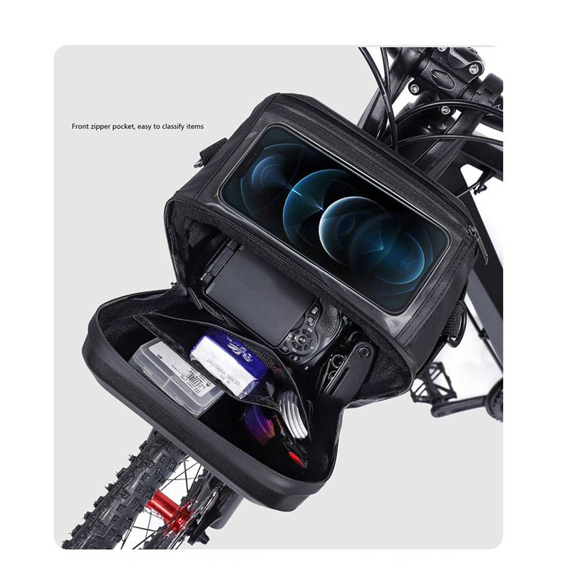 WILD MAN Quick Release 3.5L Hard Shell Waterproof Scooter Storage Bag with Touch Screen for Kick Scooters Folding Bike(GS9)