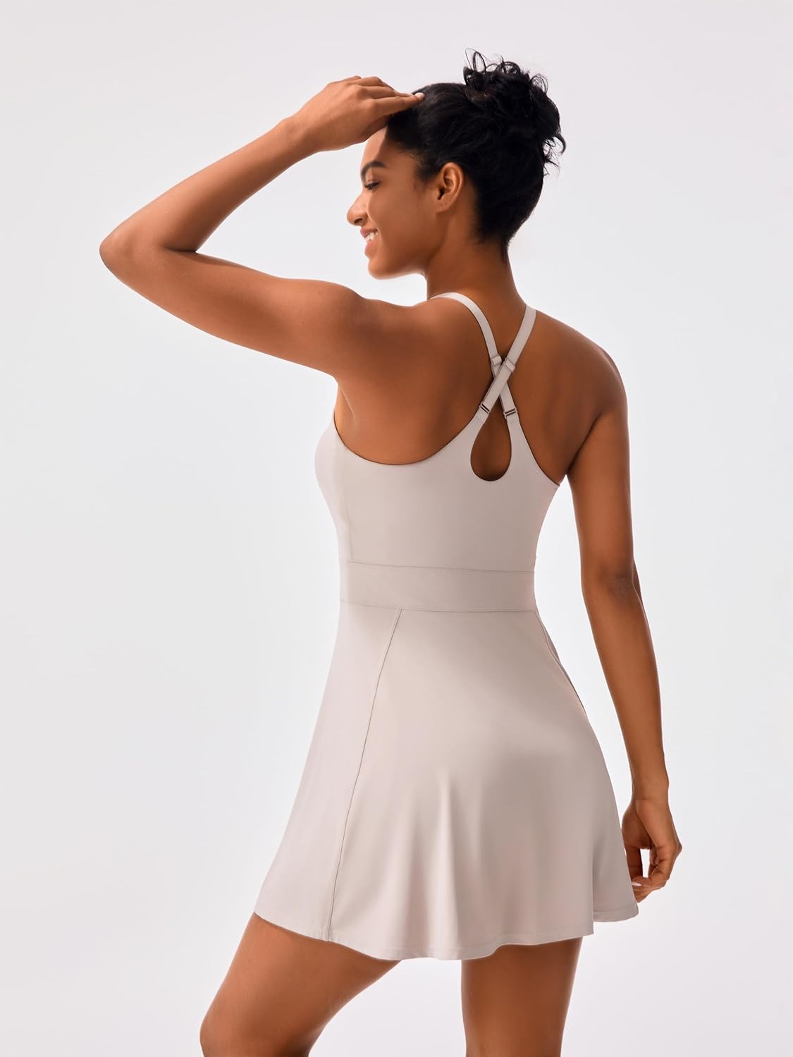 Skiennix Women's Tennis Dress - Adjustable Straps & Built-In Bra | Athletic Golf Summer Dress with Shorts